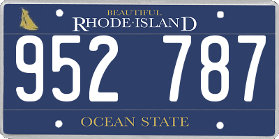 RI license plate 952787