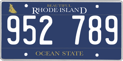 RI license plate 952789