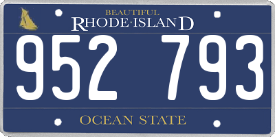 RI license plate 952793
