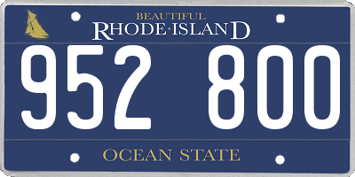 RI license plate 952800