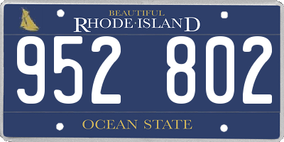 RI license plate 952802