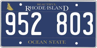 RI license plate 952803