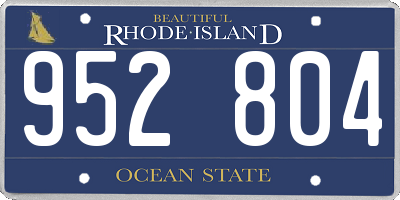 RI license plate 952804