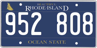 RI license plate 952808
