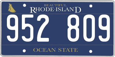 RI license plate 952809
