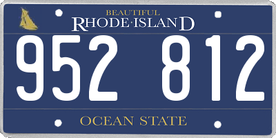 RI license plate 952812