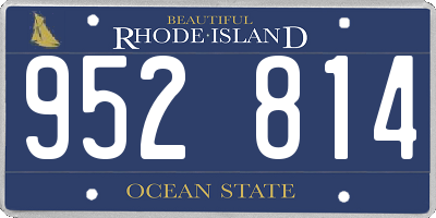 RI license plate 952814