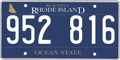 RI license plate 952816