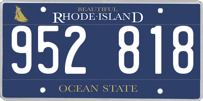 RI license plate 952818