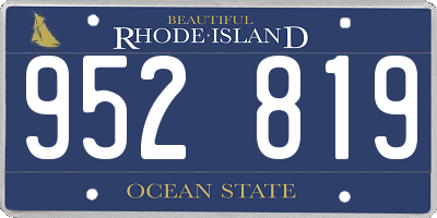 RI license plate 952819
