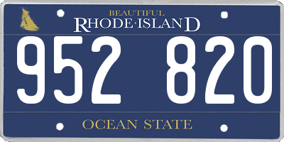 RI license plate 952820