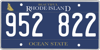 RI license plate 952822