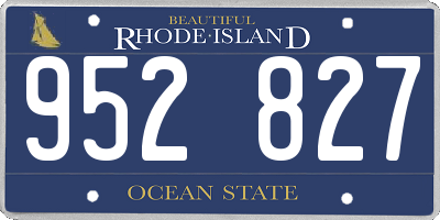 RI license plate 952827