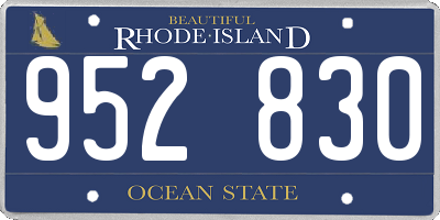 RI license plate 952830