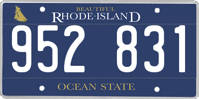 RI license plate 952831