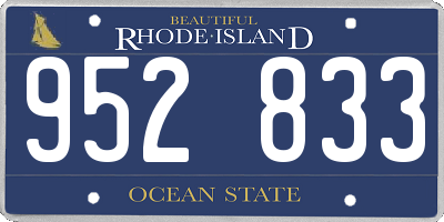 RI license plate 952833