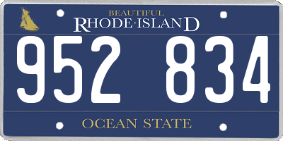 RI license plate 952834