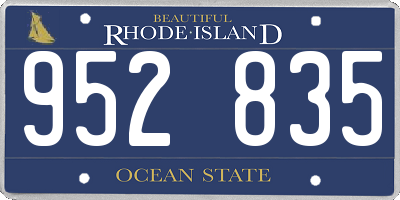 RI license plate 952835