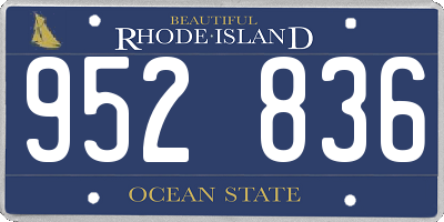 RI license plate 952836