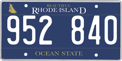 RI license plate 952840