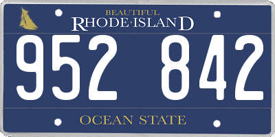 RI license plate 952842