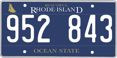 RI license plate 952843