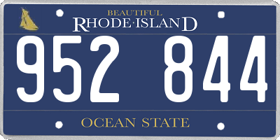 RI license plate 952844
