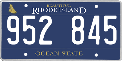 RI license plate 952845