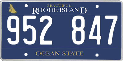 RI license plate 952847