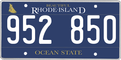 RI license plate 952850