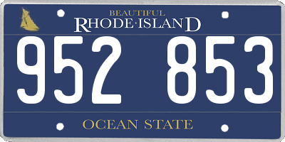 RI license plate 952853
