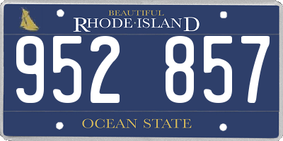 RI license plate 952857