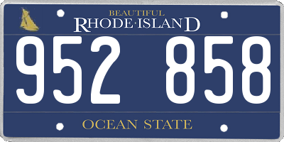 RI license plate 952858