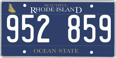 RI license plate 952859