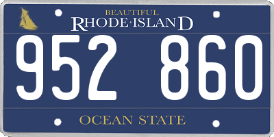 RI license plate 952860