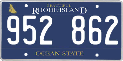 RI license plate 952862