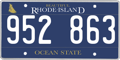 RI license plate 952863