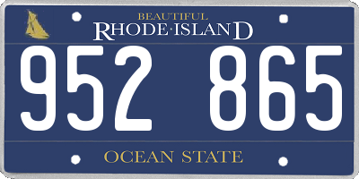RI license plate 952865