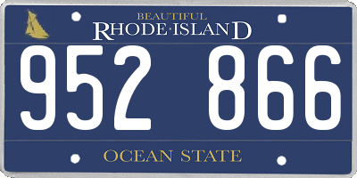 RI license plate 952866