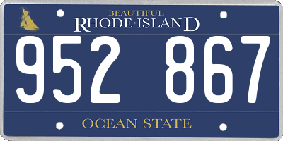 RI license plate 952867