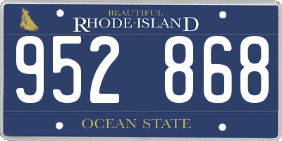 RI license plate 952868