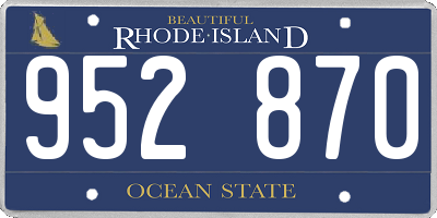 RI license plate 952870