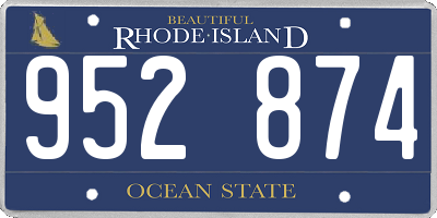 RI license plate 952874