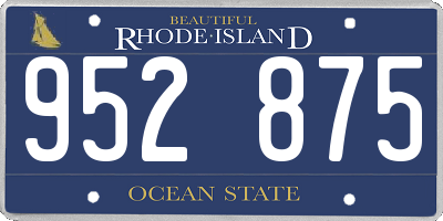 RI license plate 952875