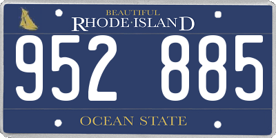 RI license plate 952885