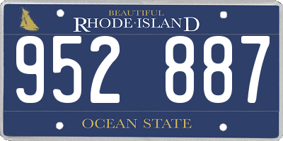 RI license plate 952887