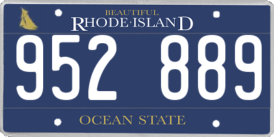RI license plate 952889