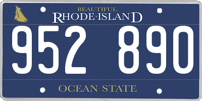 RI license plate 952890