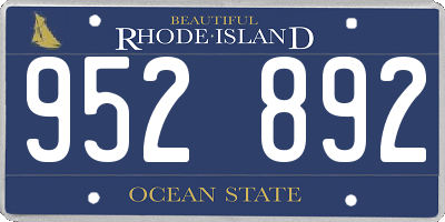 RI license plate 952892
