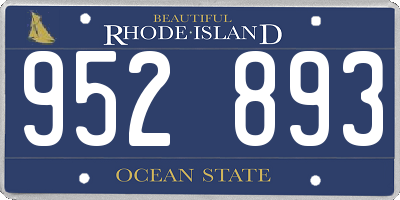 RI license plate 952893